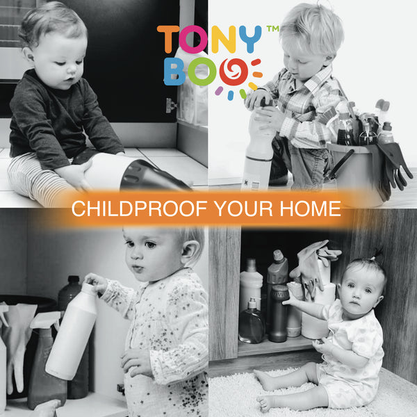 TONYBOO Adjustable Baby Safety Lock for Cabinets, Drawers, Refrigerator, Oven, 6-Pack, plus 6 Extra 3M Adhesives Tapes